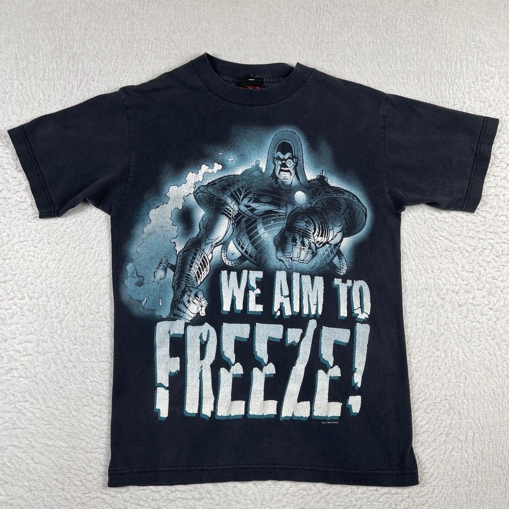 Vintage DC Comics Shirt Boys XL Batman Robin Mr Freeze 90s VTG Faded Movie Tee